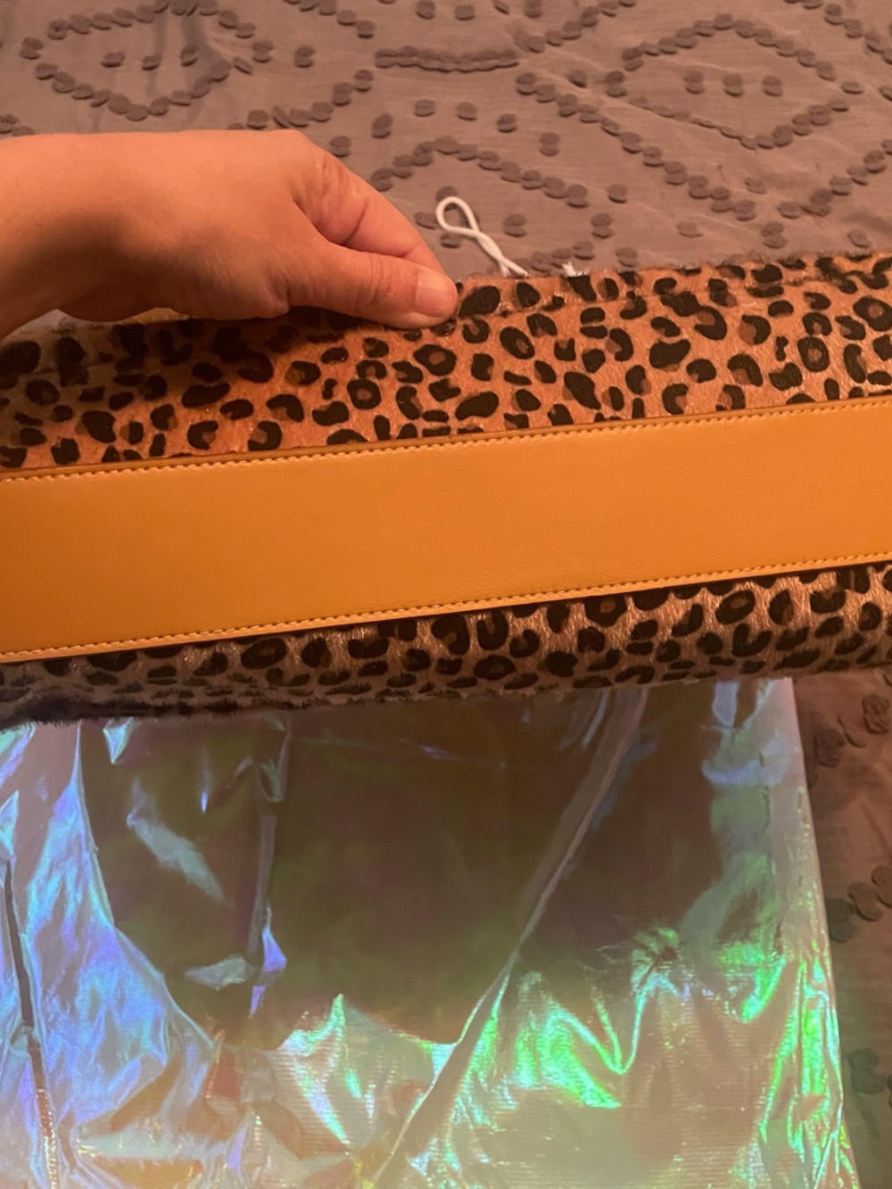 Stoney Clover Lane Leopard Print Slouchy Shoulder Bag - Picture 4 of 13